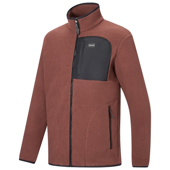 Regatta Chaqueta de forro polar Borg Frankie para hombre (Coffee Grounds/Black) - Image 4