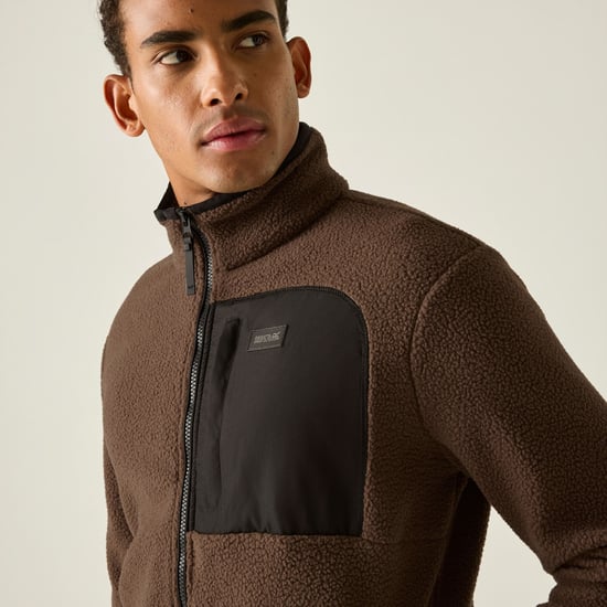 Regatta Chaqueta de forro polar Borg Frankie para hombre (Coffee Grounds/Black) - Image 6