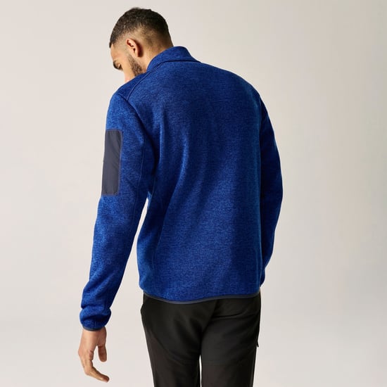 Regatta Chaqueta de forro polar Newhill Marl para hombre con cremallera completa (azul Olympian/verde lima Wild) - Image 6
