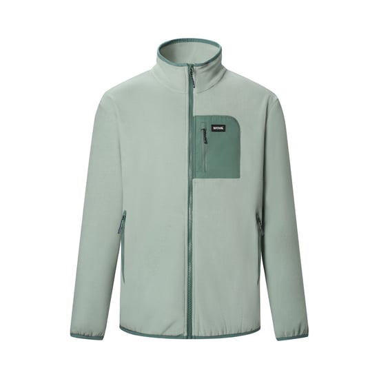 Regatta Chaqueta de forro polar Frankie para hombre con cremallera completa (Verde glaciar/Verde bosque oscuro) - Image 2