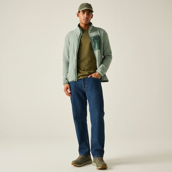 Regatta Chaqueta de forro polar Frankie para hombre con cremallera completa (Verde glaciar/Verde bosque oscuro) - Image 6