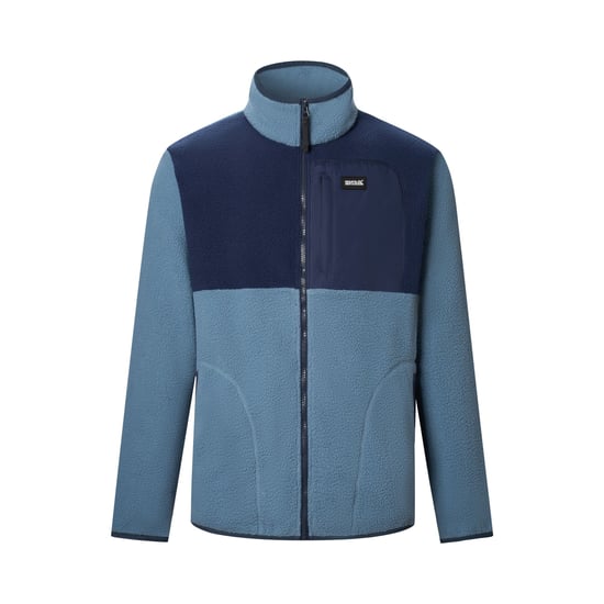 Regatta Chaqueta de forro polar de borreguito Frankie Colour Block para hombre (Grey Mirage/Navy) - Image 2
