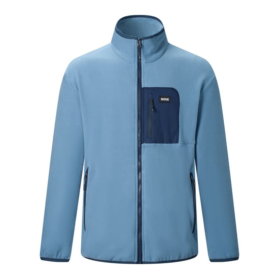 Regatta Frankie Chaqueta de forro polar para hombre con cremallera completa (Gris Mirage/Azul marino) - Image 2
