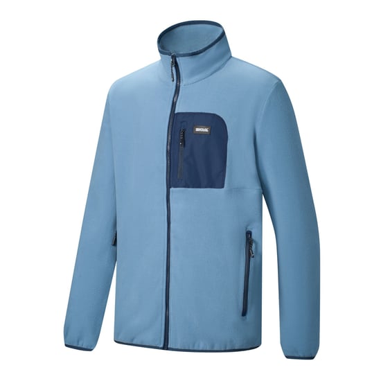 Regatta Frankie Chaqueta de forro polar para hombre con cremallera completa (Gris Mirage/Azul marino) - Image 4