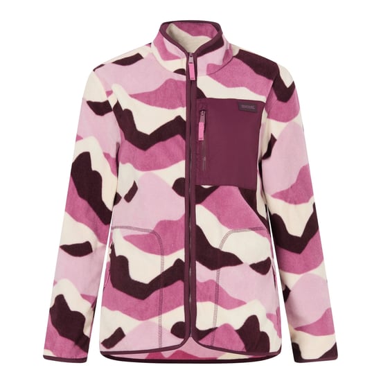 Regatta Frankie Chaqueta de forro polar de montaña para mujer/dama con cremallera completa (Rosa claro/Burdeos intenso/Blanco roto) - Image 2