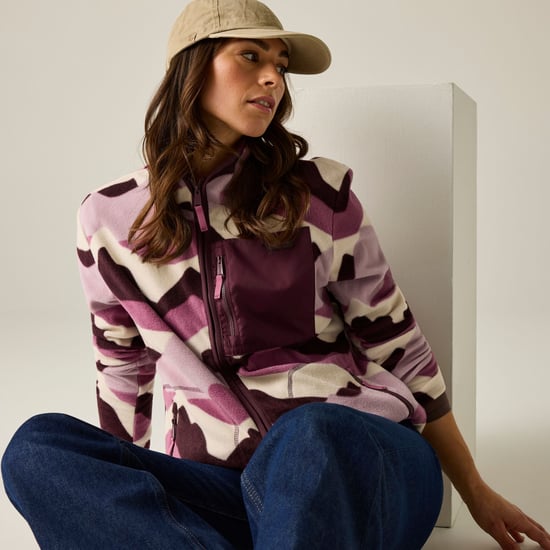 Regatta Frankie Chaqueta de forro polar de montaña para mujer/dama con cremallera completa (Rosa claro/Burdeos intenso/Blanco roto) - Image 4