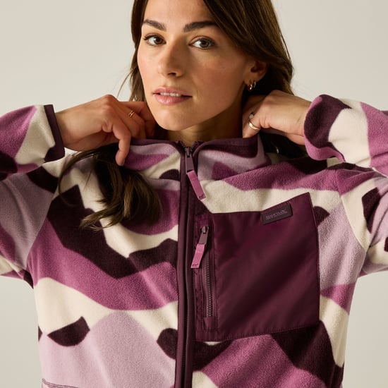 Regatta Frankie Chaqueta de forro polar de montaña para mujer/dama con cremallera completa (Rosa claro/Burdeos intenso/Blanco roto) - Image 5