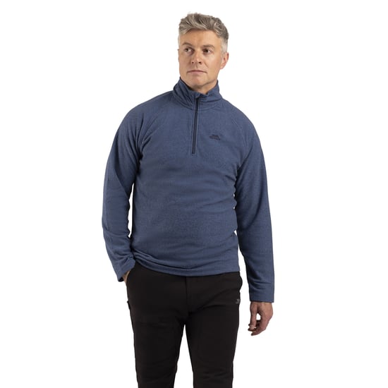 Trespass Forro polar de hombre Keynote Anti Pilling con cremallera de 1/4 (azul Coastal/azul marino) - Image 6