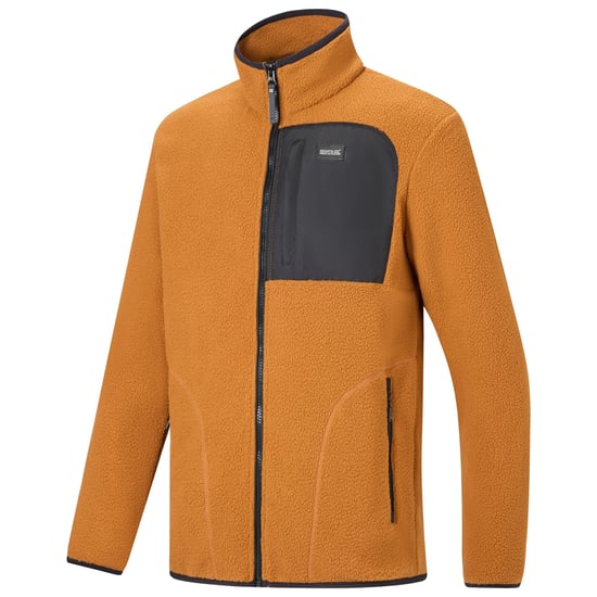 Regatta Chaqueta de forro polar Borg Frankie para hombre (marrón tostado/negro) - Image 4