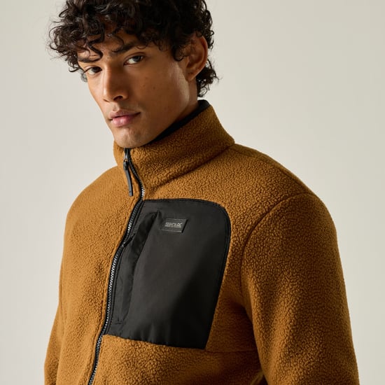 Regatta Chaqueta de forro polar Borg Frankie para hombre (marrón tostado/negro) - Image 6