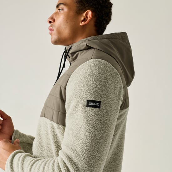 Regatta Chaqueta híbrida de forro polar de borreguito bicolor para hombre Frankie (Abbeystone/Smokey Olive) - Image 3