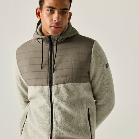 Regatta Chaqueta híbrida de forro polar de borreguito bicolor para hombre Frankie (Abbeystone/Smokey Olive) - Image 4