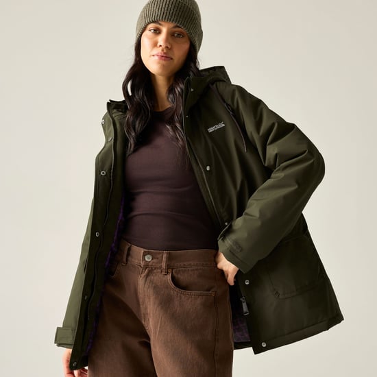 Regatta Chaqueta impermeable acolchada para mujer Orla Kiely (Brown Shadow/Eccentric Purple) - Image 1