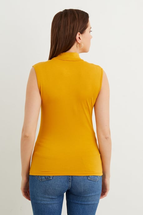 Blusa de mujer sin mangas con cuello vuelto medio - Image 3