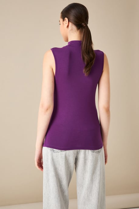 Bipantolon Blusa de mujer sin mangas con cuello vuelto medio - Image 3