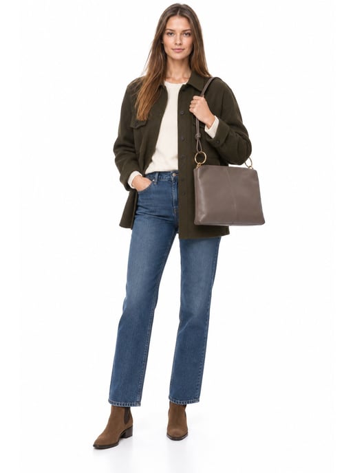 Luisa Vannini Beige Bolso de cuero - Image 6