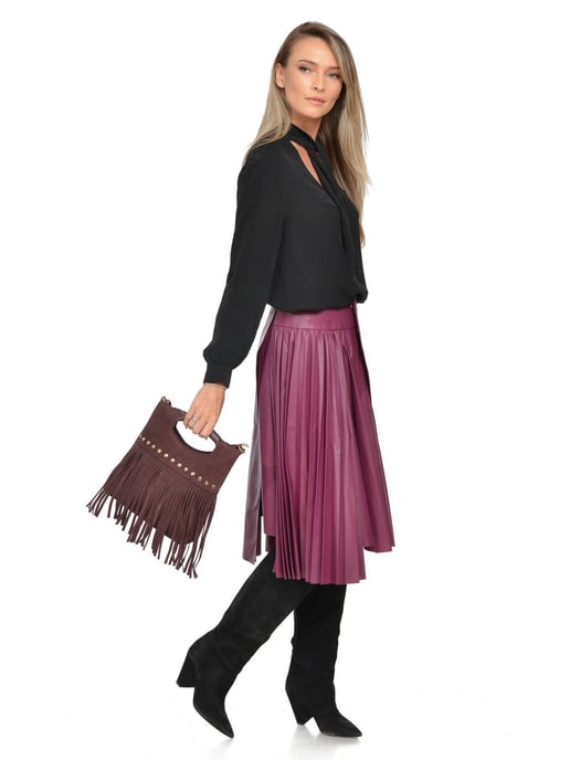Luisa Vannini Borgoña Bolso de cuero - Image 5