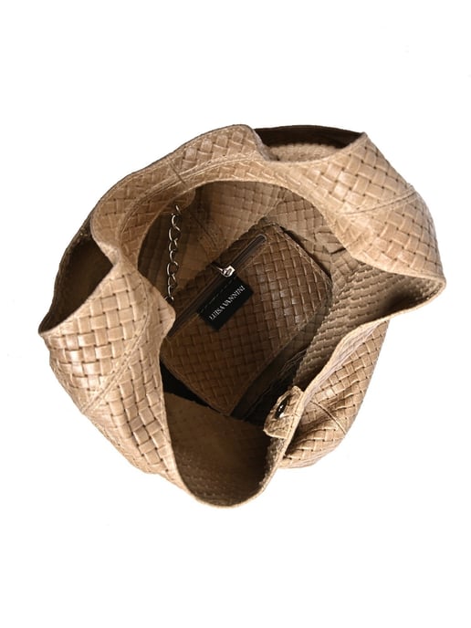 Luisa Vannini Beige Bolso de cuero - Image 4