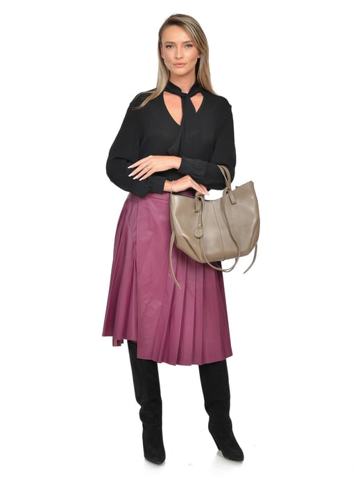 Luisa Vannini Beige Bolso de cuero - Image 5