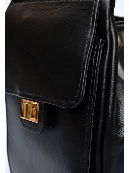 Anna Luchini Negro Bolso de cuero - Image 3