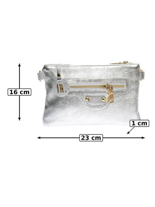 Anna Luchini Plata Bolso de cuero - Image 4
