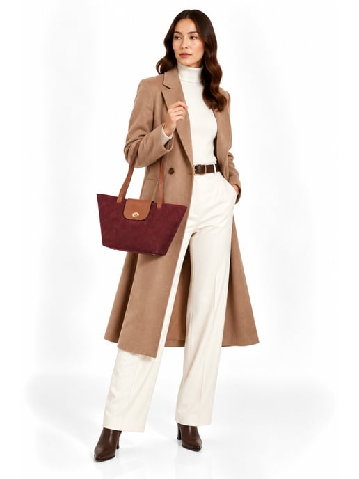 Roberta M Borgoña Bolso de cuero - Image 6