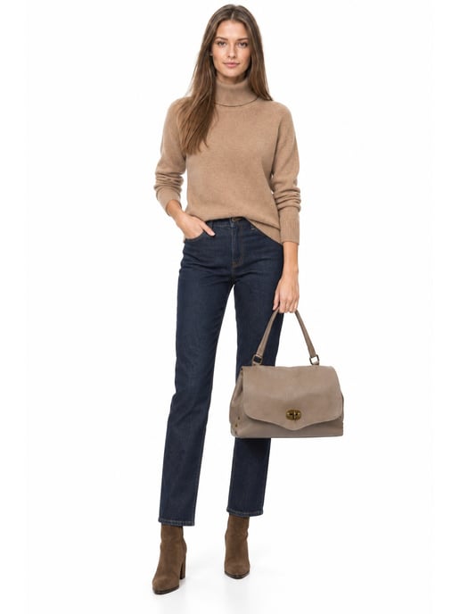 Anna Luchini Beige Bolso de cuero - Image 6