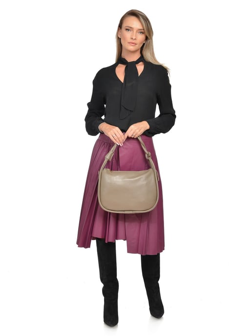Luisa Vannini Beige Bolso de cuero - Image 5
