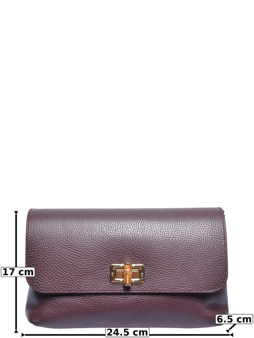 Roberta M Borgoña Bolso de cuero - Image 5