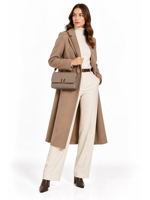Roberta M Beige Bolso de cuero - Image 6