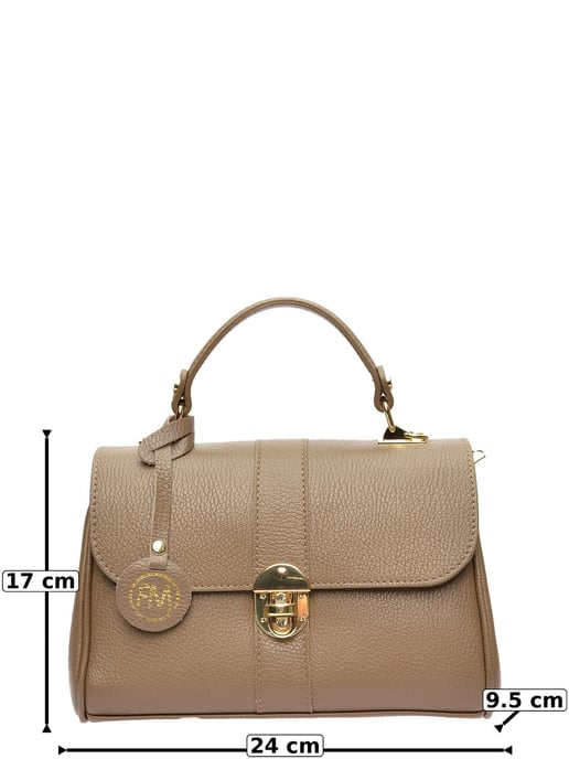 Roberta M Beige Bolso de cuero - Image 6