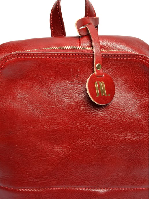 Anna Luchini Rojo Bolso de cuero - Image 3