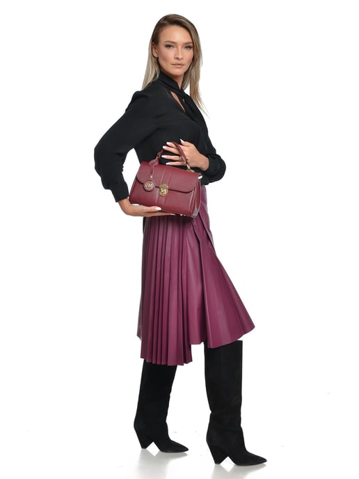 Roberta M Borgoña Bolso de cuero - Image 5