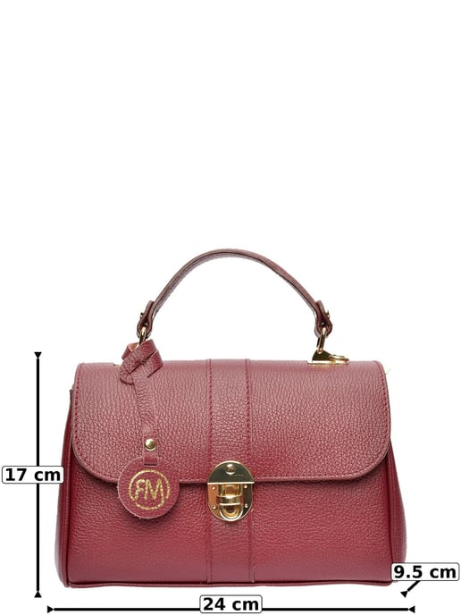 Roberta M Borgoña Bolso de cuero - Image 6