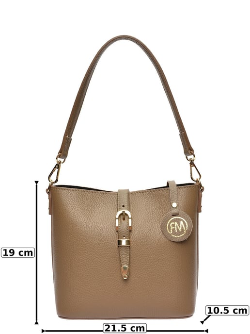 Roberta M Beige Bolso de cuero - Image 6