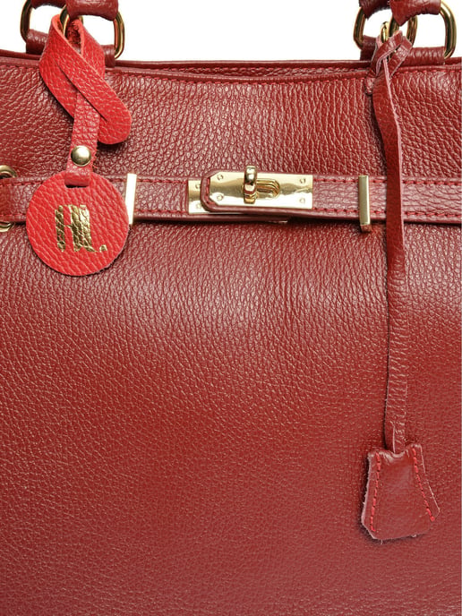 Anna Luchini Rojo y Vinoa Bolso de cuero - Image 3