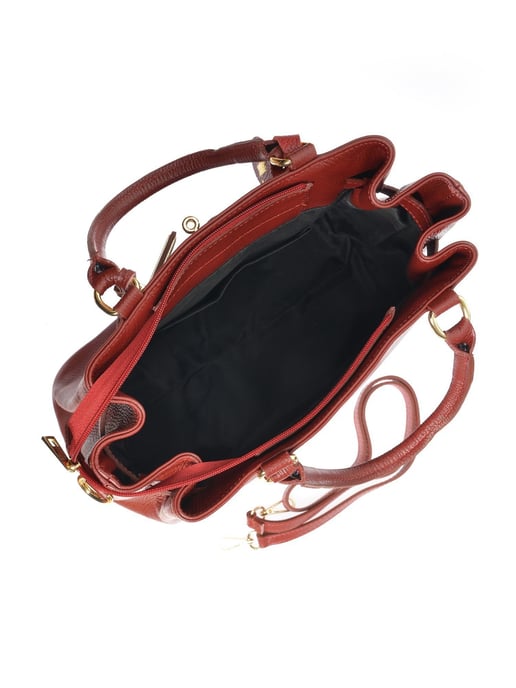 Anna Luchini Rojo y Vinoa Bolso de cuero - Image 4