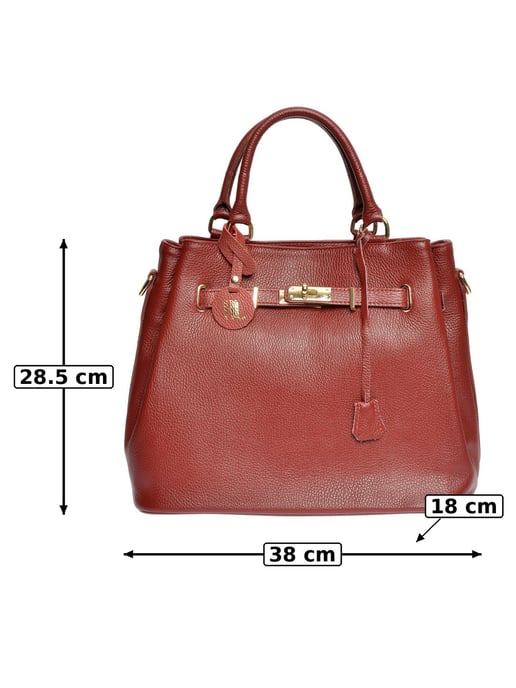 Anna Luchini Rojo y Vinoa Bolso de cuero - Image 6