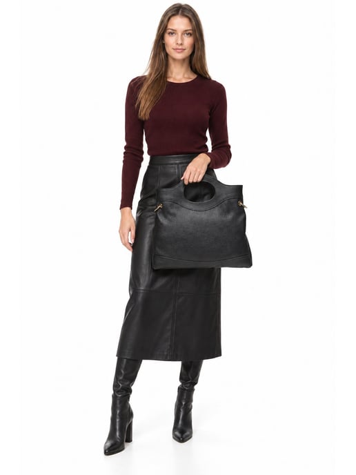 Anna Luchini Negro Bolso de cuero - Image 6