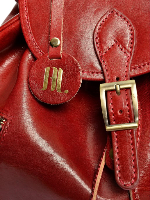 Anna Luchini Rojo Bolso de cuero - Image 3