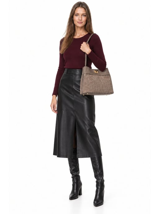 Anna Luchini Beige Bolso de cuero - Image 6