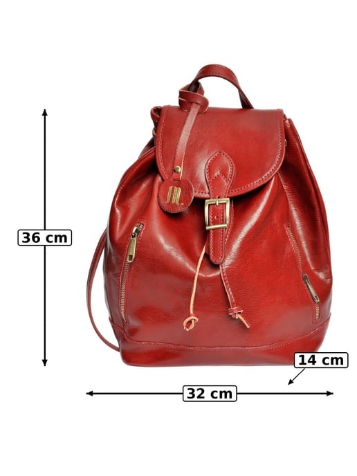 Anna Luchini Rojo Bolso de cuero - Image 6