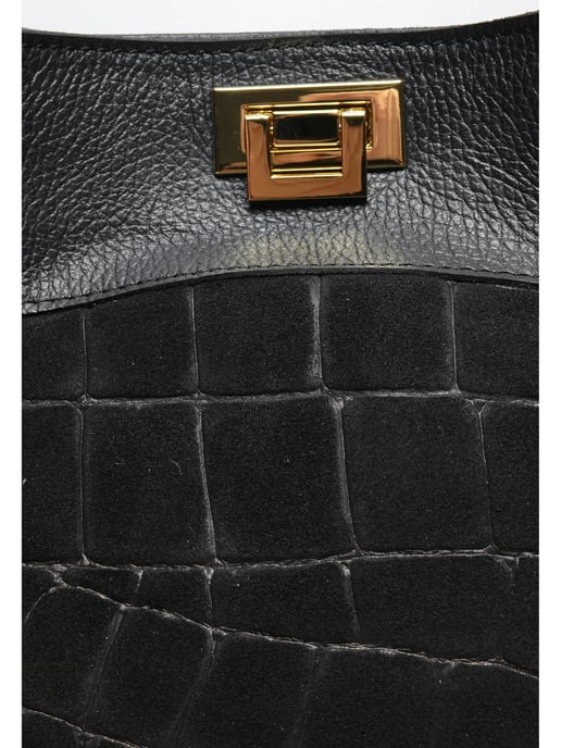 Anna Luchini Negro Bolso de cuero - Image 3