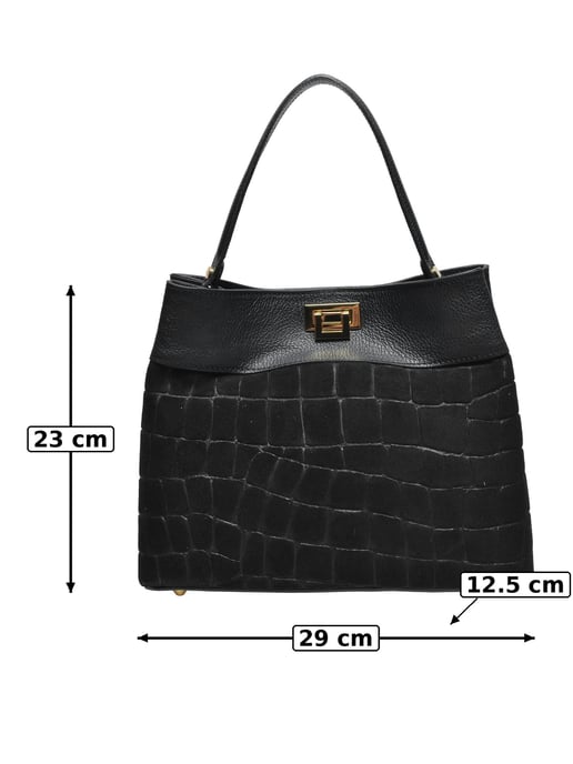 Anna Luchini Negro Bolso de cuero - Image 5