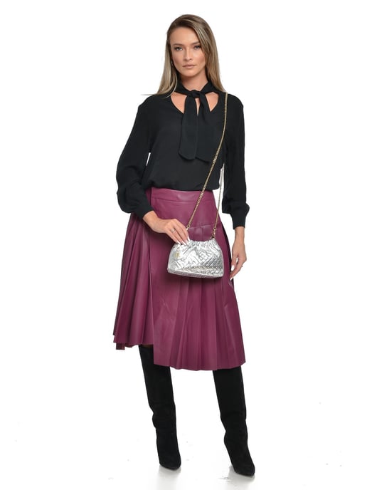 Anna Luchini Plata Bolso de cuero - Image 3