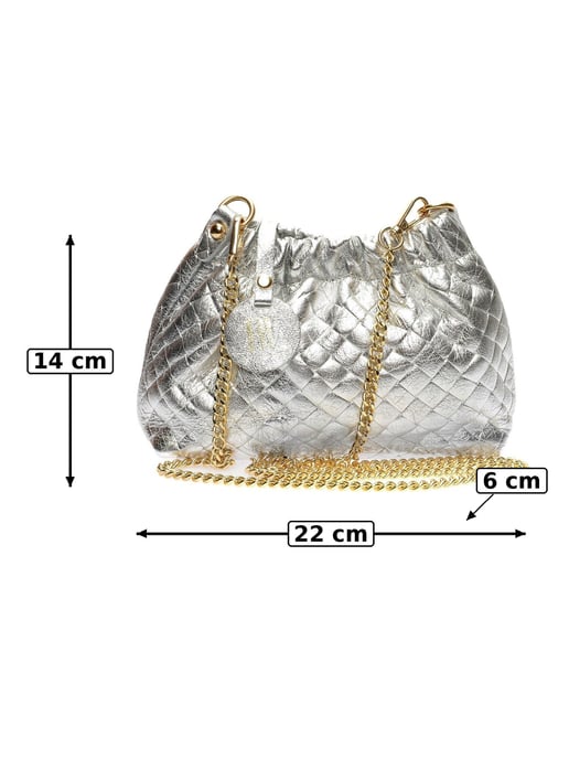 Anna Luchini Plata Bolso de cuero - Image 4