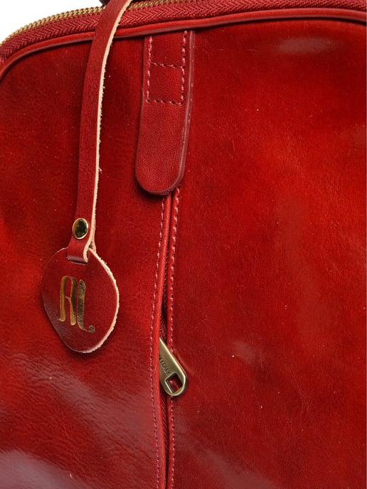 Anna Luchini Rojo Bolso de cuero - Image 3