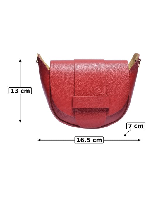 Anna Luchini Rojo Bolso de cuero - Image 5
