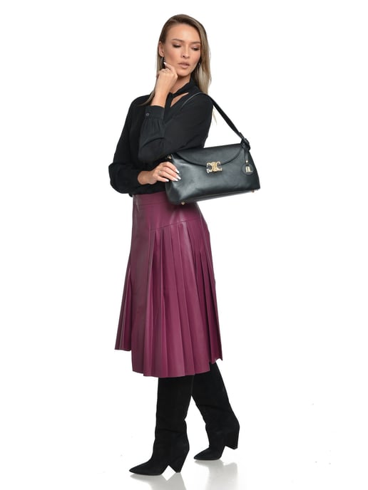 Anna Luchini Negro Bolso de cuero - Image 5