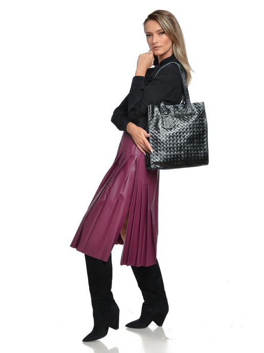 Anna Luchini Negro Bolso de cuero - Image 5